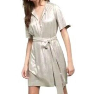 Sabina Musayev Women's Silver Shimmer Dress Belt Size Medium NWT